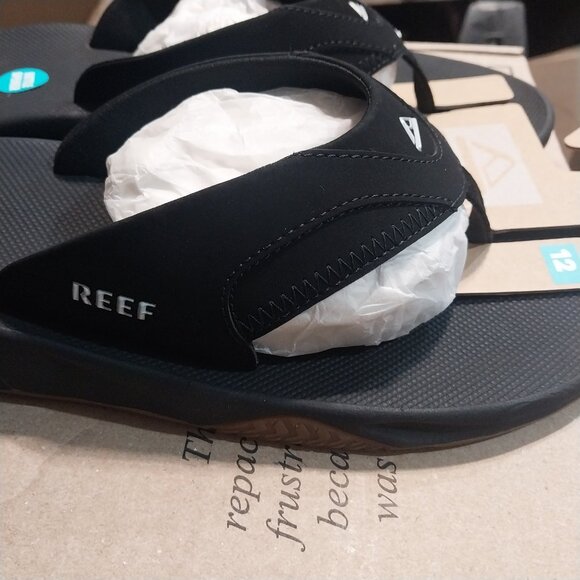 Reef Fanning US Men\'s Sandal - Black/Silver - size 12 \